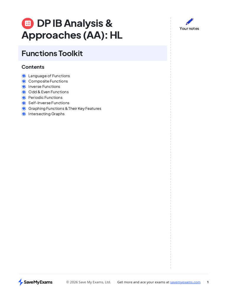Functions Toolkit Notes | PDF | Function (Mathematics) | Integer