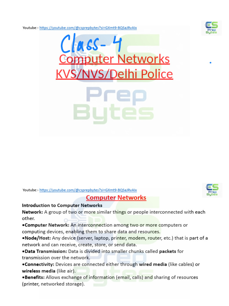 class 4 kvs | PDF | Computer Network | Internet Protocols