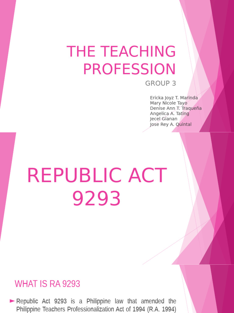 Overview of Republic Act 9293 in Education | PDF | Teachers | Profession