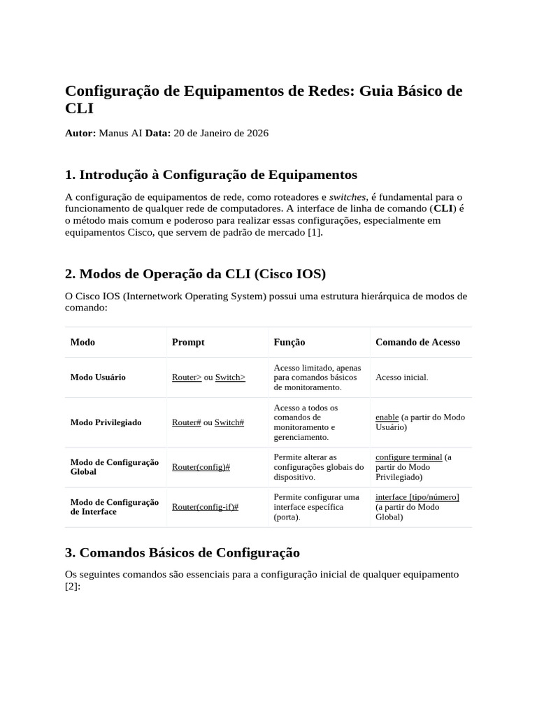 Guia Básico de Configuração de CLI | PDF | Roteador (informática ...