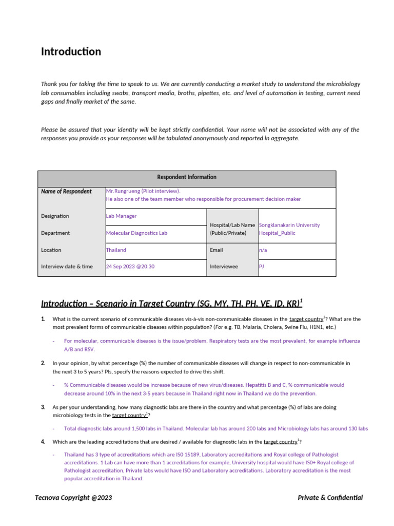 Thailand Microbiology Lab Market Study | PDF | Influenza | Influenza A ...