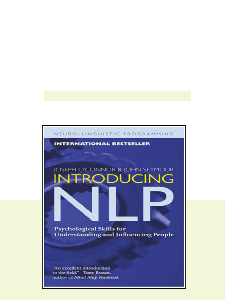 Introducing Nlp Psychological Skills For Understanding And Influencing ...