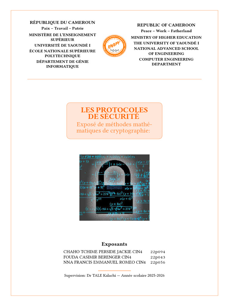 Protocoles de sécurité en cryptographie | PDF | Sécurité de la couche ...