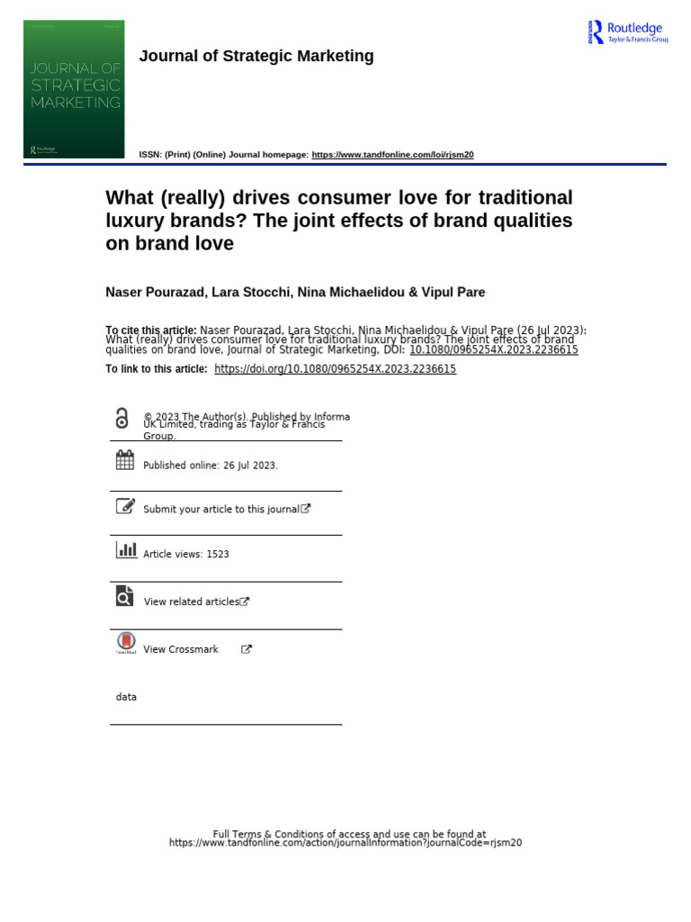 Drivers of Brand Love for Luxury Brands | PDF | Brand | Validity ...