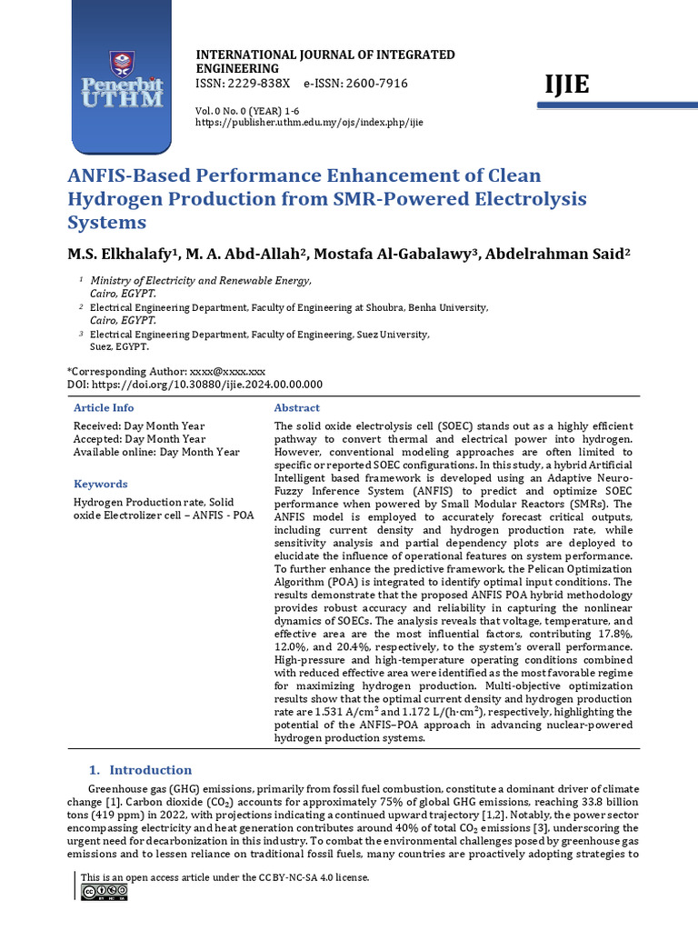ANFIS Optimization for Hydrogen Production | PDF | Machine Learning ...