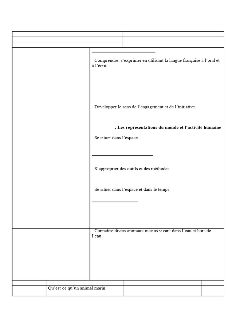 Séquence CE2 : Découverte des animaux marins | PDF | Réseau trophique ...