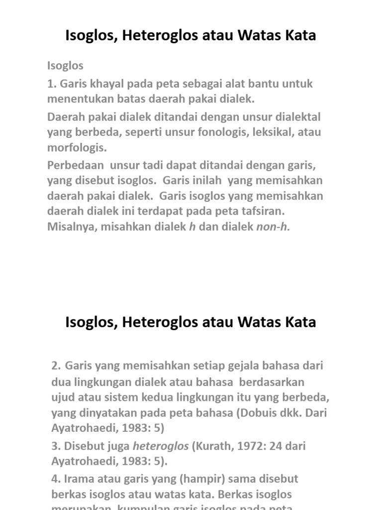 Memahami Isoglos dalam Dialek Bahasa | PDF
