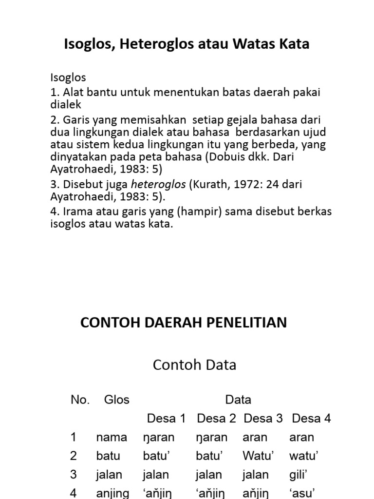 Isoglos dan Heteroglos dalam Dialek | PDF