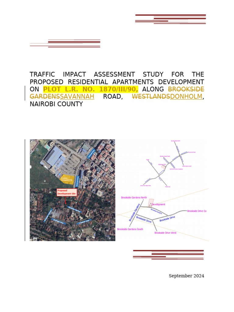 Traffic Impact Assessment for Nairobi Apartments | PDF | Traffic | Road
