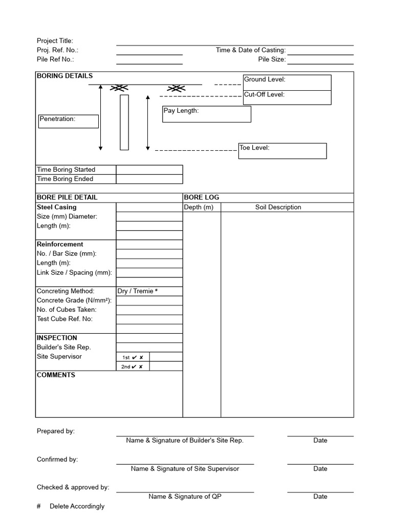 Bored Pile Record Compress | PDF