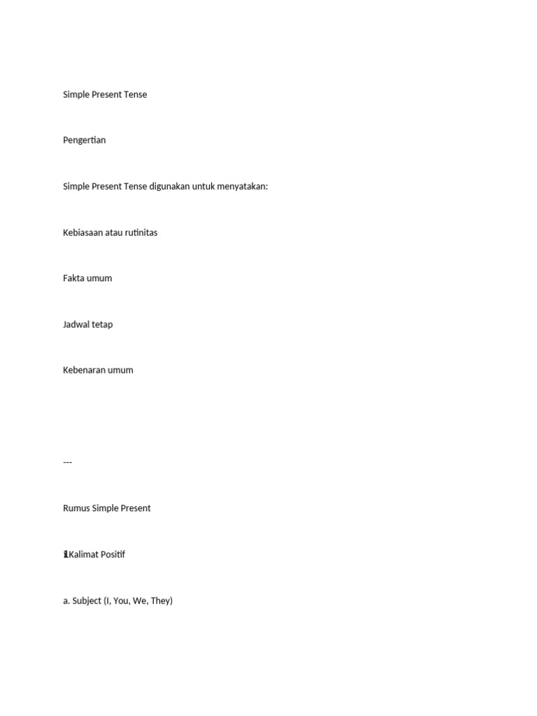 Understanding Simple Present Tense | PDF