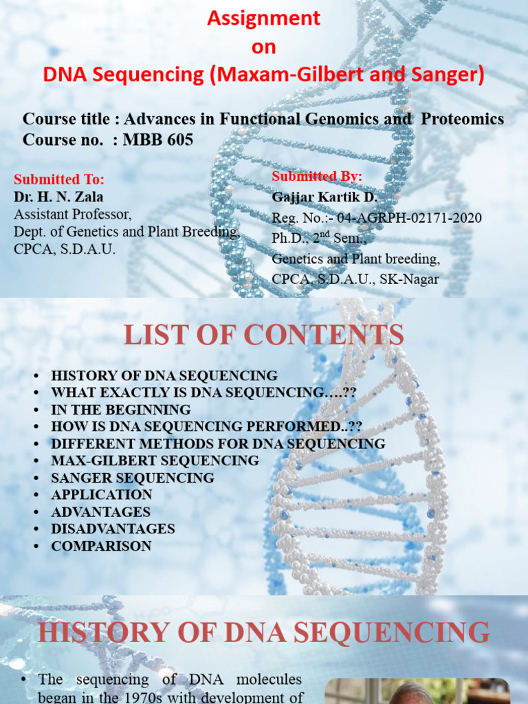DNA Sequencing Methods: Maxam-Gilbert & Sanger | PDF | Dna Sequencing | Dna