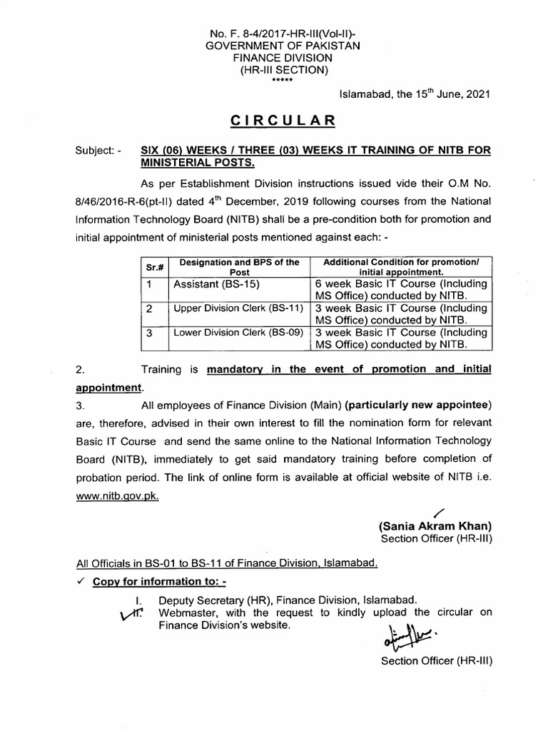NITB Training 15062021 | PDF