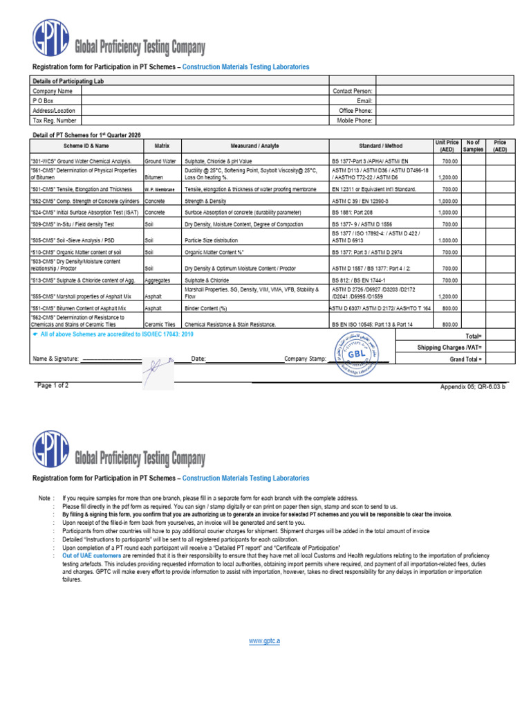 PT Scheme Registration for Labs 2026 | PDF | Concrete | Receipt