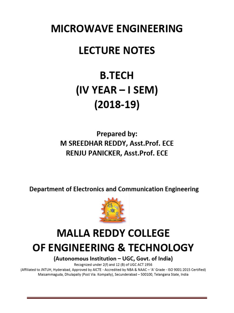 2.Microwave Engineering | PDF | Waveguide | Transmission Line