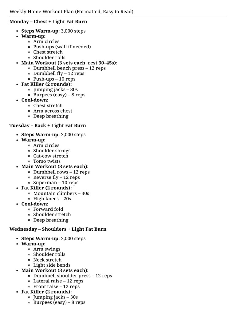 Workout. PDF | PDF | Physical Exercise | Physical Fitness
