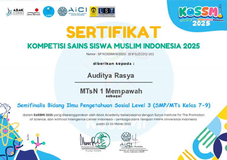 Auditya Rasya-Kossmi 2025 | PDF