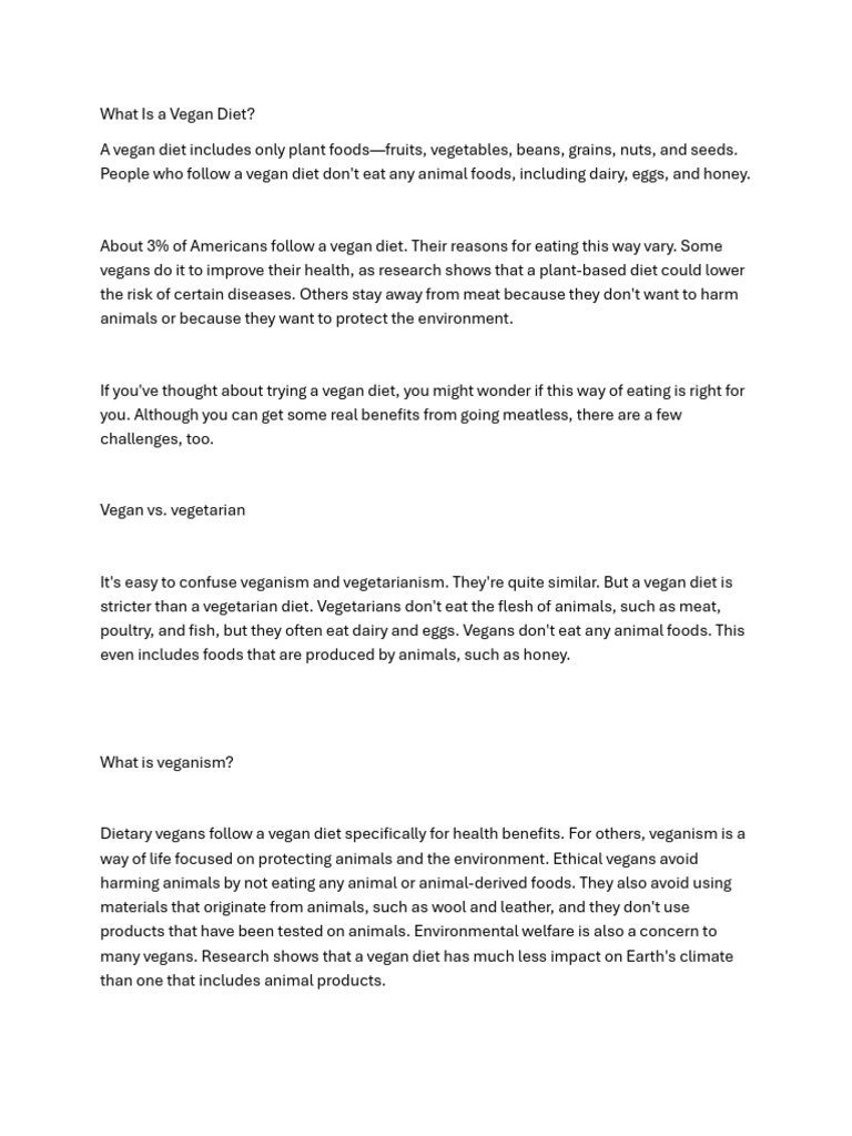 Vegan Diet guidelines | PDF | Veganism | Foods