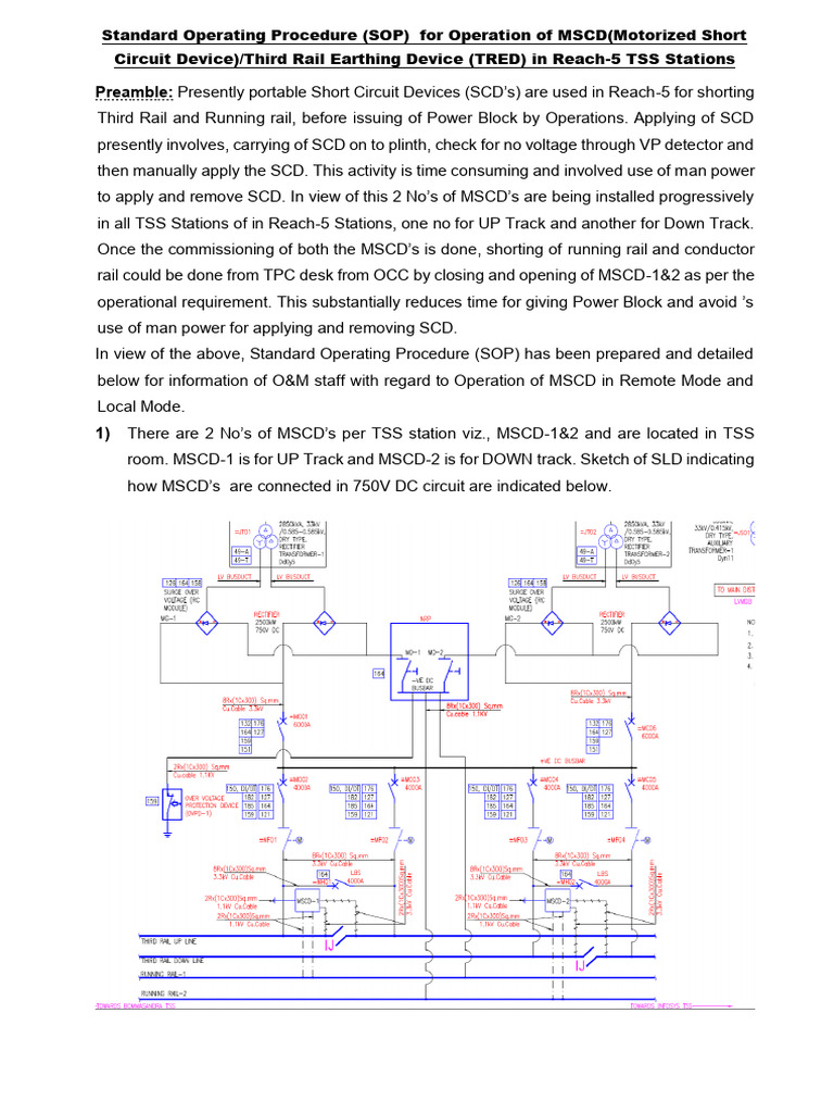 SOP for MSCD Operation in TSS Stations | PDF | Electronics ...