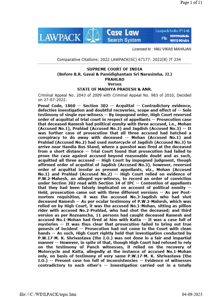 Acquittal Two Views I | PDF | Acquittal | Separation Of Powers