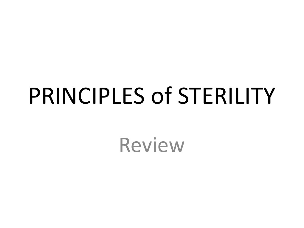 Principles of Sterility Surgery Confidentiality