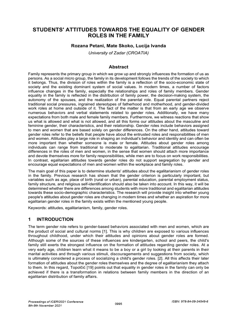 1157785.Petani Skoko Ivanda ICERI21 | PDF | Gender Role | Analysis Of ...