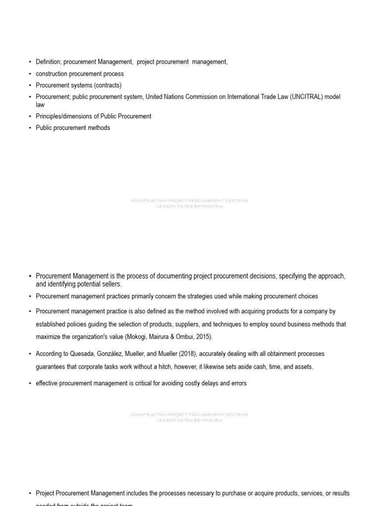 Construction Project Procurement Guide | PDF | Procurement ...