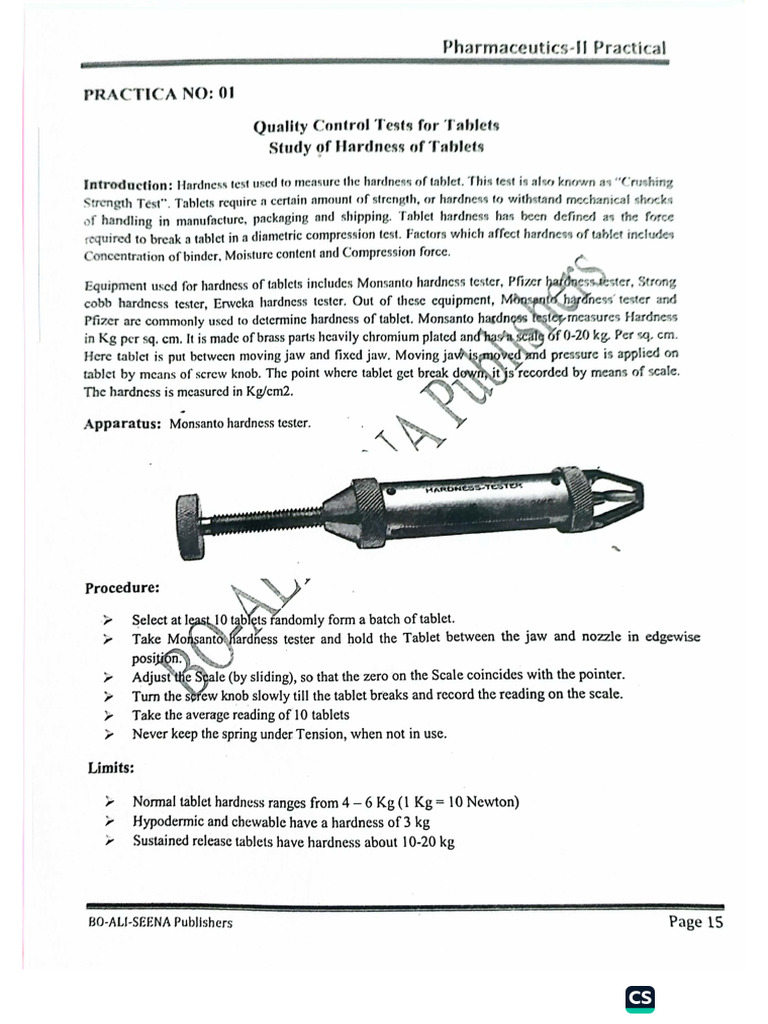 Pharmaceutics Part 2 Practical | PDF