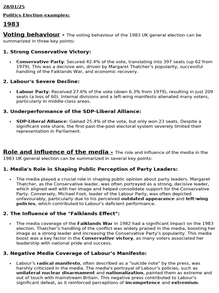 1983 and 1997 UK Election Analysis | PDF | Brexit | Conservative Party (Uk)
