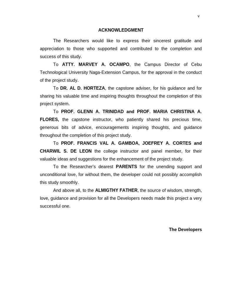 Acknowledgments for Research Study Completion | PDF