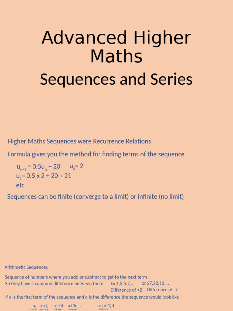 Sequences and Series in Advanced Maths | PDF | Sequence | Number Theory
