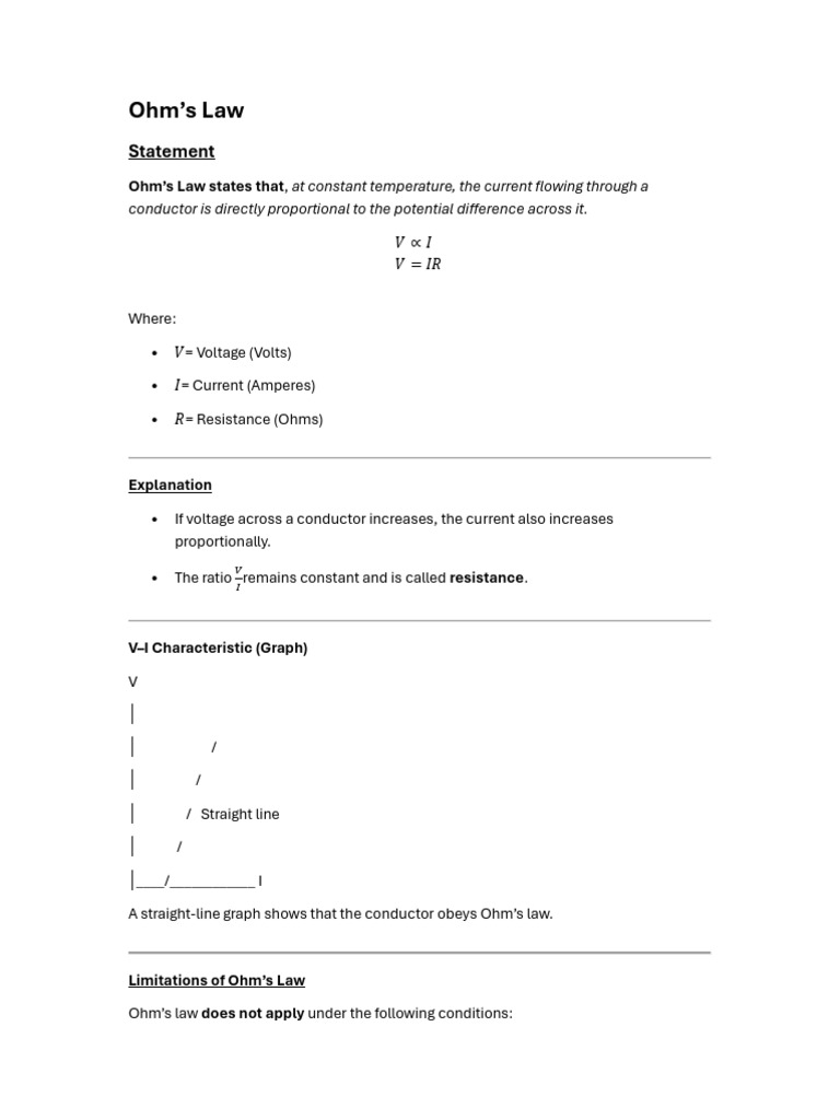 Understanding Ohm's and Kirchhoff's Laws | PDF | Series And Parallel ...