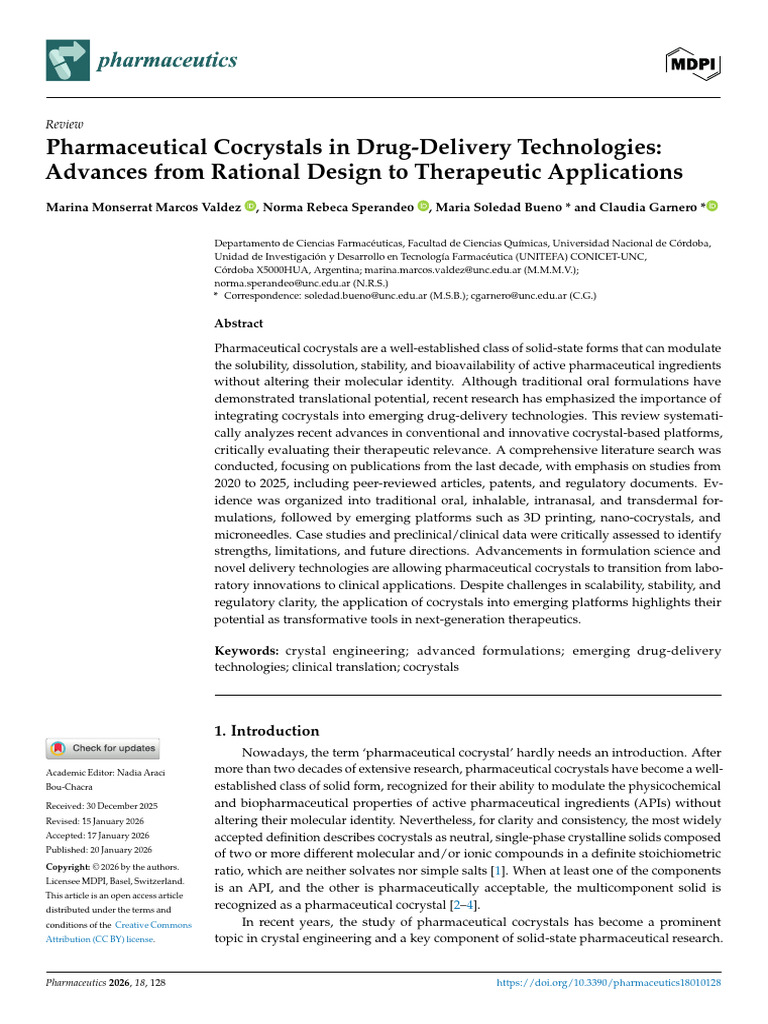 Advances in Pharmaceutical Cocrystals | PDF | Pharmaceutical ...