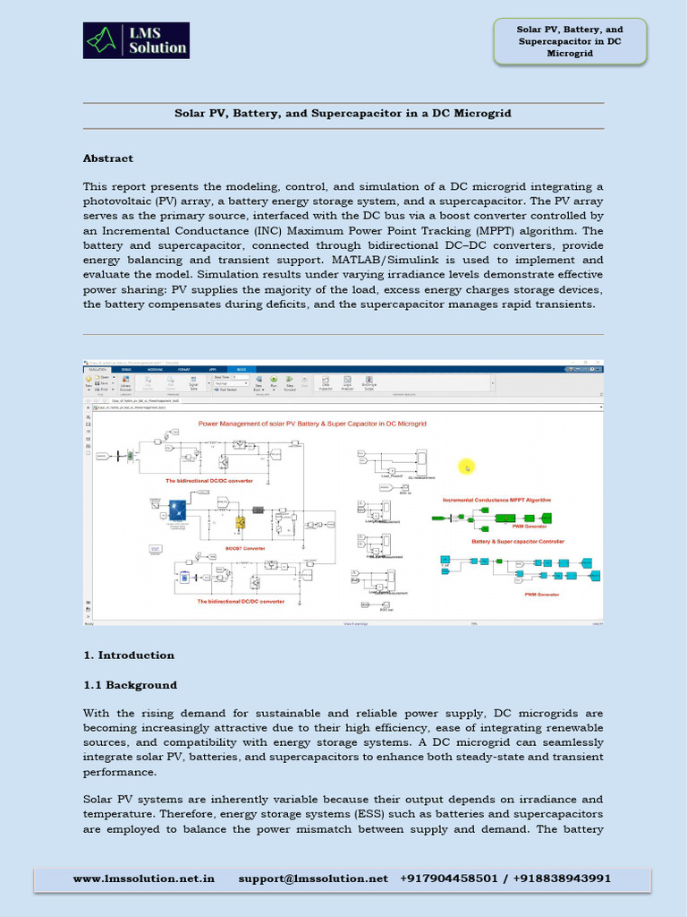Solar PV and Storage in DC Microgrid | PDF | Photovoltaics ...