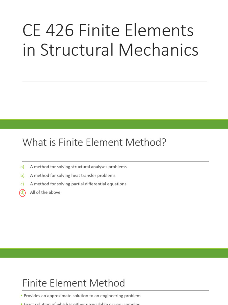 Finite Element Method in Structural Mechanics | PDF