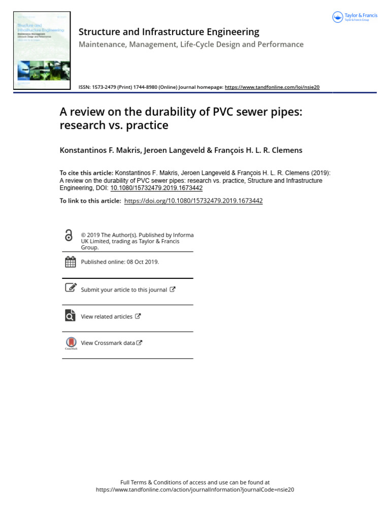 A Review on the Durability of PVC Sewer Pipes Rese | PDF | Fracture ...