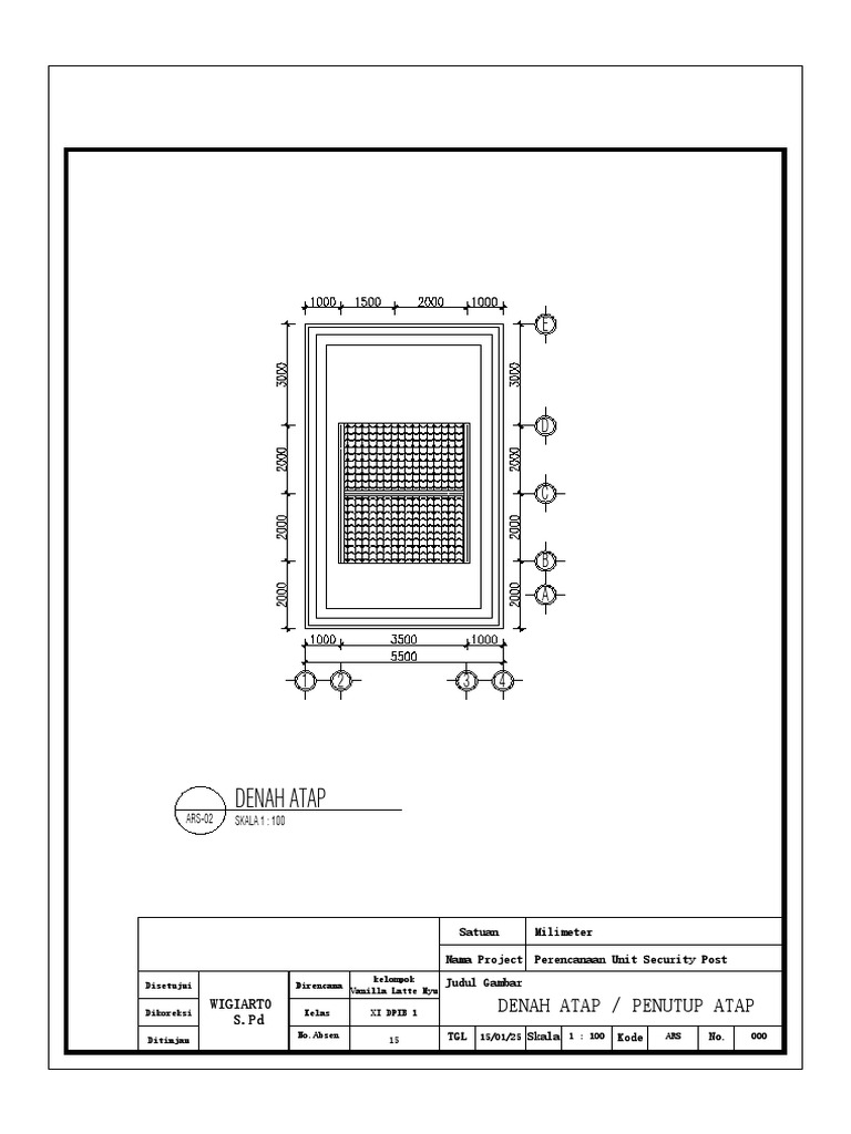 Perencanaan Denah Atap Security Post | PDF