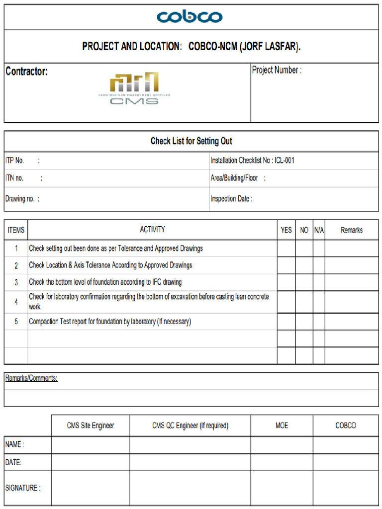 Icl 001 Setting Out | PDF
