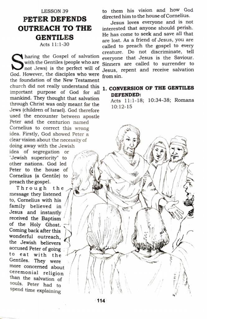Children Sts Lesson 39_ Peter Defends Outreach to the Gentiles | PDF ...