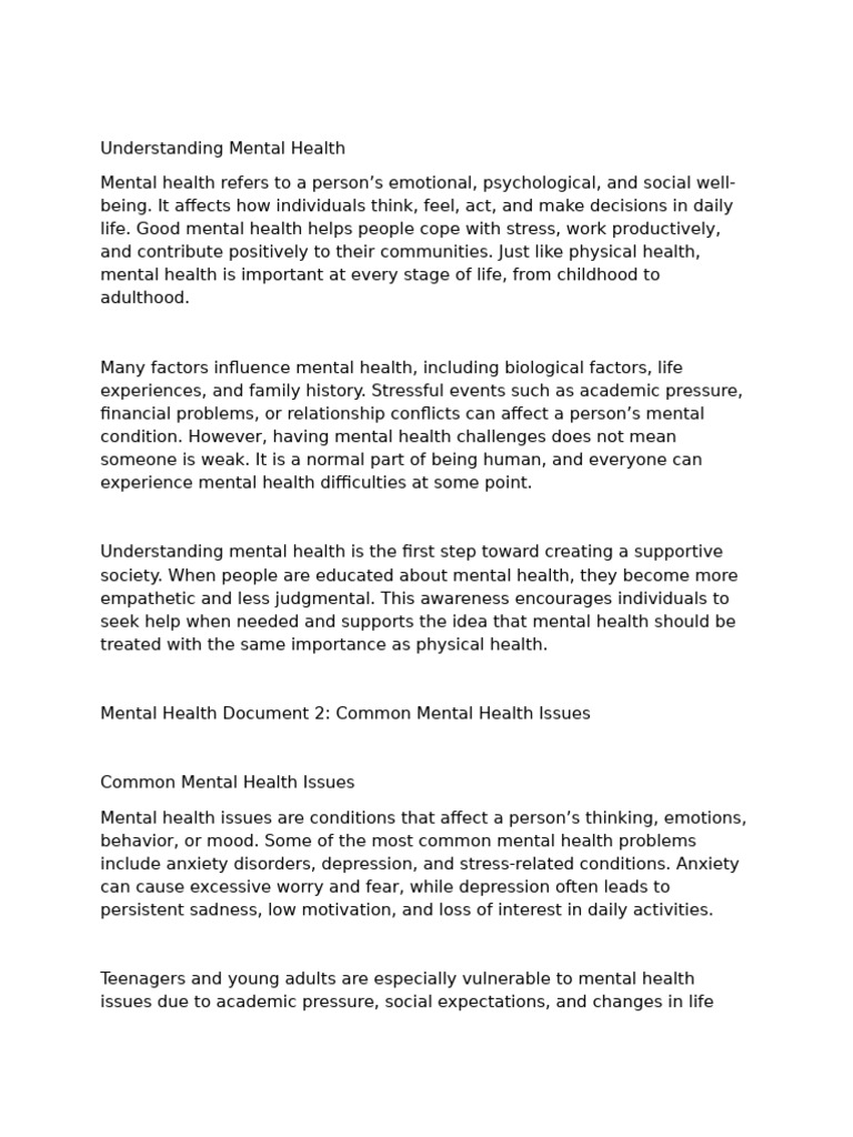 HEALTH 3 | PDF | Mental Health | Mental Disorder