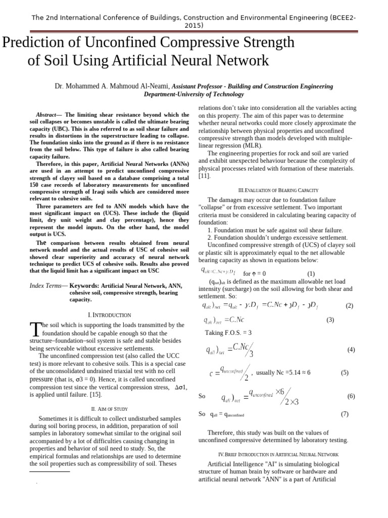 Predicting Soil Strength with ANN | PDF | Artificial Intelligence ...