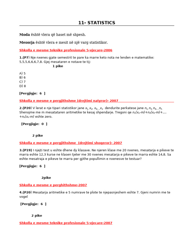 11 Statistics 3 | PDF