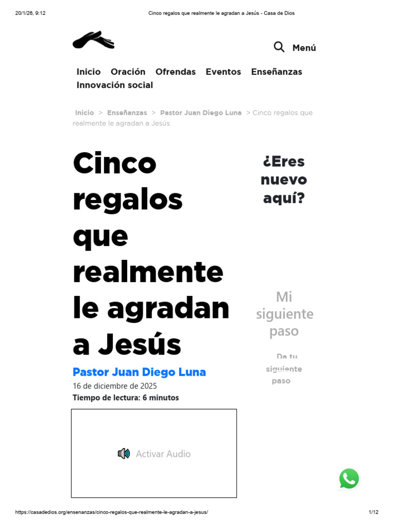 Cinco Regalos Que Realmente Le Agradan a Jesús - Casa de Dios | PDF ...