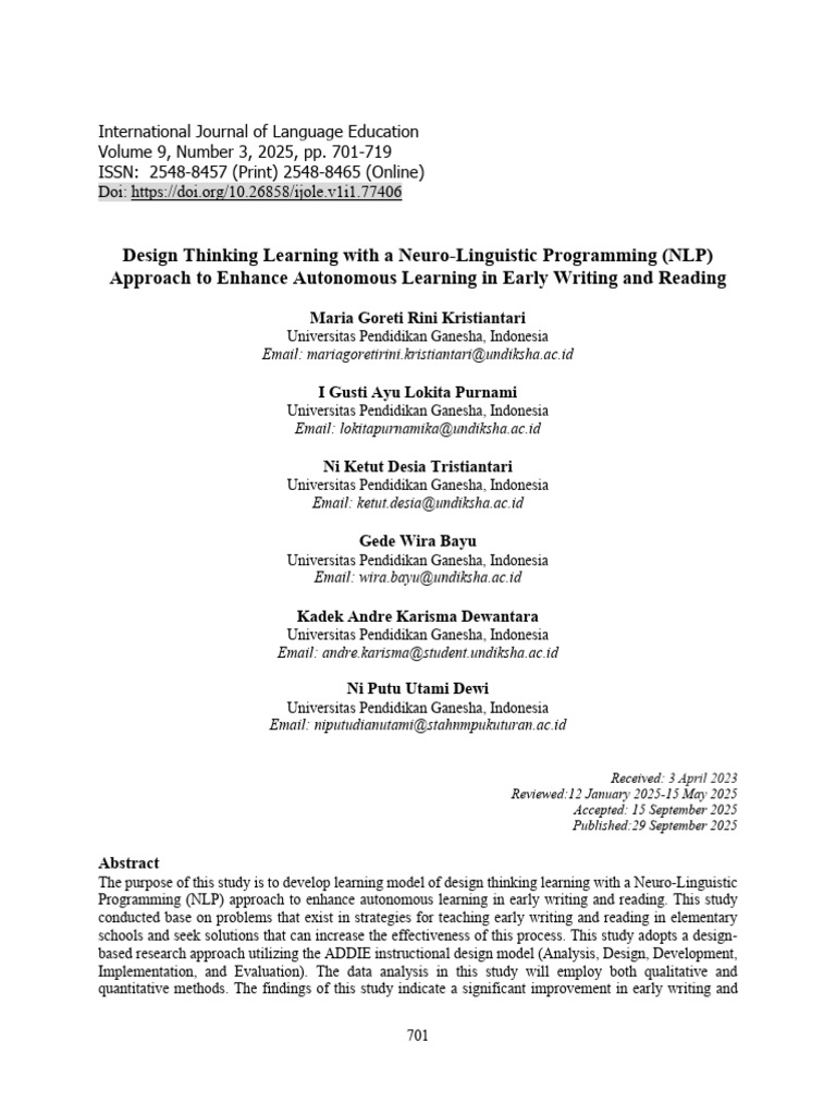 Deep Thinking NLP | PDF | Literacy | Learning