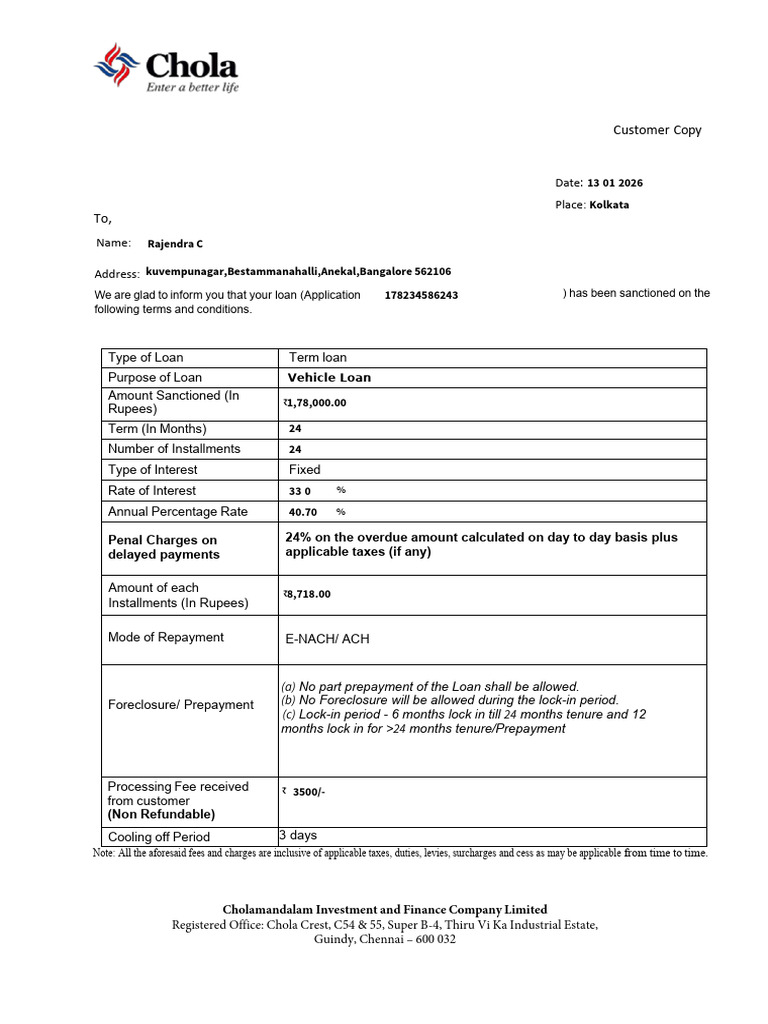 Loan Application 178234586 Rajendra (1) | PDF | Loans | Interest