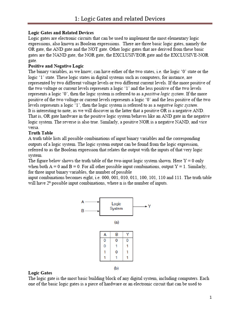 2-Logic Gates and Related Devices[1] | PDF | Logic Gate | Boolean Algebra