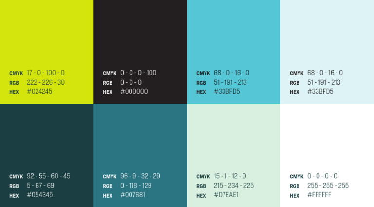 Codes Couleurs CMYK, RGB et HEX | PDF