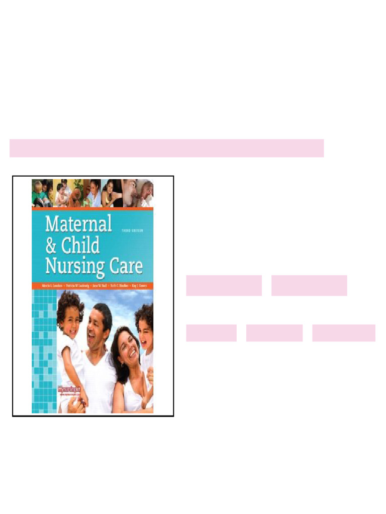 Maternal &amp; Child Nursing Care London 3rd Edition Test Bank full | PDF | Informed Consent | Abortion