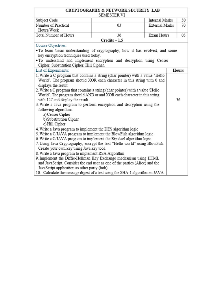 CNS Lab Exp1 to Exp5 | PDF | Encryption | Cipher