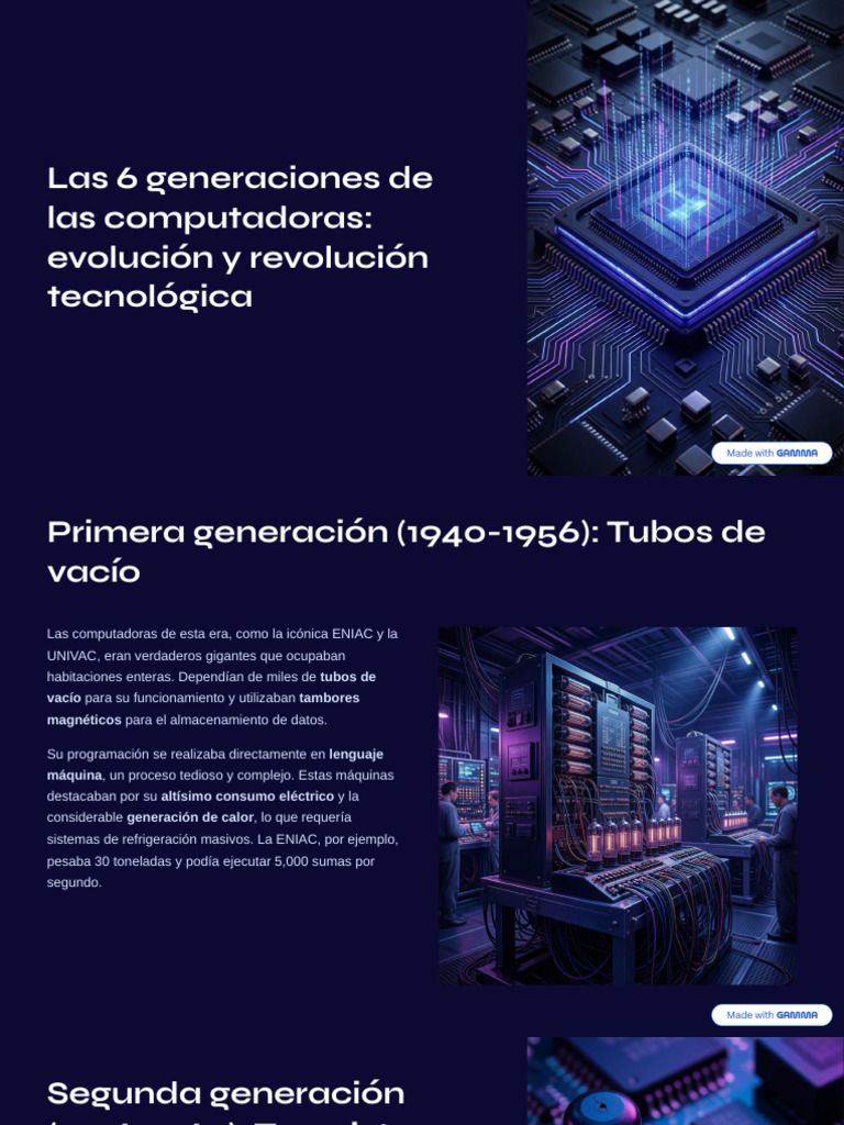 Evolución de las computadoras: 6 generaciones | PDF | Microprocesador ...